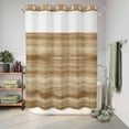 thumbnail image 6 of No Hook Shower Curtain, Light Brown Wood Grain Shower Curtains for Bathroom with See Through Top Window, Western Farmhouse Barn Door Waterproof & Washable Bath Curtain Stall 48"x72", 6 of 9