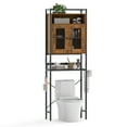 thumbnail image 1 of Gymax Armoire au-Dessus de la Toilette Organisateur de Rangement de Salle de Bain Gain de Place avec 2 Portes en Treillis, 1 of 10