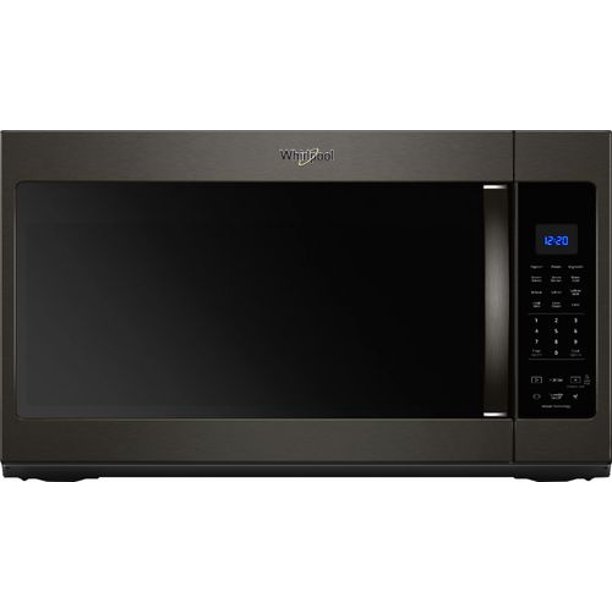 Whirlpool 1 9 Cu Ft Over The Range Microwave With Sensor Cooking Black Stainless Steel Black Stainless Steel