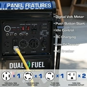 DuroMax XP13000EH 13,000 Watt Portable Dual Fuel Gas Propane Generator