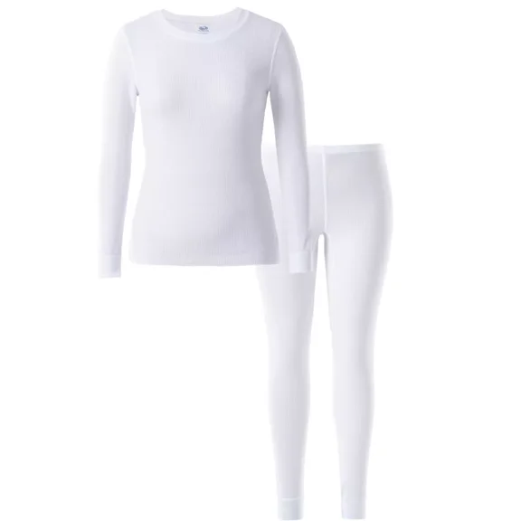 Fruit of the Loom womens Micro Waffle Premium Thermal Set X-Small White