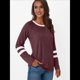 thumbnail image 5 of Camisetas de Larga para Mujer, Camisetas Casuales con Cuello Redondo y Bloques de Color, Ropa de Moda de Otoño, Conjuntos Modernos Vino Tinto XXL, 5 of 8