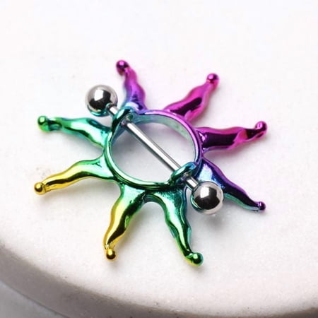 PVD Plated Rainbow Sunburst Nipple Shield