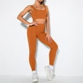 thumbnail image 2 of Rrunsv Cute Workout Set 2 Piece Workout Sets for Women, Seamless Work Out Ribbed Gym Outfits, Yoga Activewear Set Coffee,S, 2 of 4