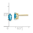 thumbnail image 3 of Real 14kt Yellow Gold 7x3.5mm Marquise Blue Topaz earRing; for Adults and Teens; for Women and Men, 3 of 3