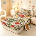 thumbnail image 2 of Homewish Vintage Plant Mushrooms Twin Sheets,Retro Botanical Fungi Bedding,Beige,3-Piece,1 Flat Sheet,1 Fitted Sheet and 1 Pillowcase, 2 of 6