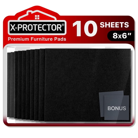 Felt Furniture Pads X-PROTECTOR 10 PCS - Premium 8â? x 6â? x 1/5â?