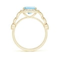 thumbnail image 2 of ANGARA Natural Cushion 2.45 ct Aquamarine Halo Ring with Marquise Motifs in 14K Yellow Gold for Women (Size-10x8mm) | March Birthstone, Anniversary, Jewelry Gift for Women | Natural Aquamarine Ring, 2 of 8