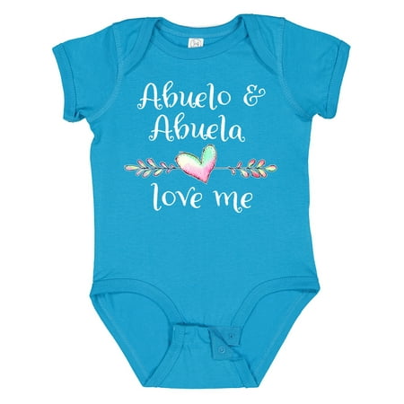 

Inktastic Abuelo and Abuela Love Me- Heart Grandchild Gift Baby Boy or Baby Girl Bodysuit