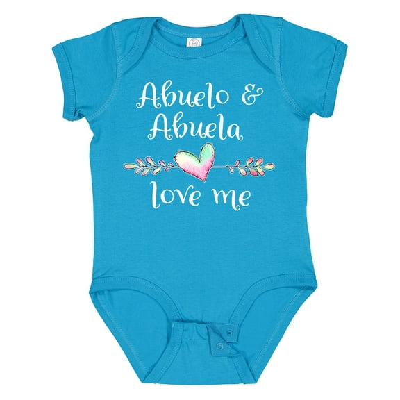 Inktastic Abuelo and Abuela Love Me- Heart Grandchild Boys or Girls Baby Bodysuit