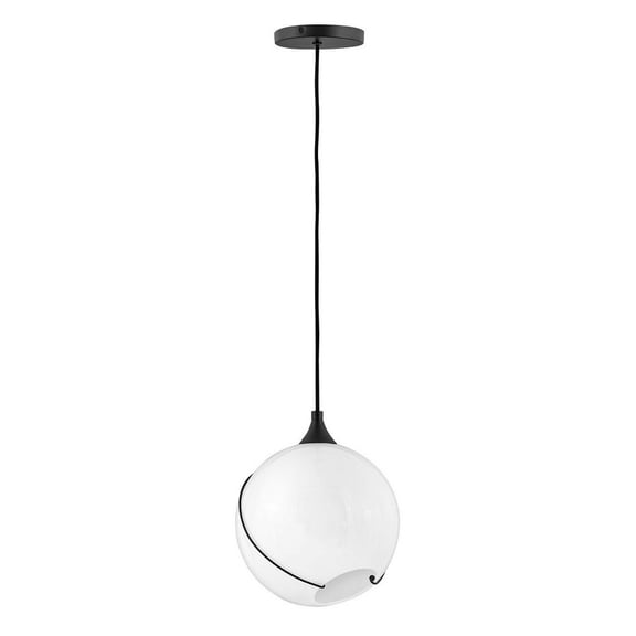 30303BLK-WH Hinkley Lighting Skye - 1 Light Small Pendant in Modern-Bohemian Style - 10.75 Inches Wide by 12.75 Inches High-Black Finish