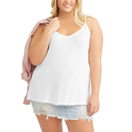 Poof Junior Plus Pearl Trim Tank Top