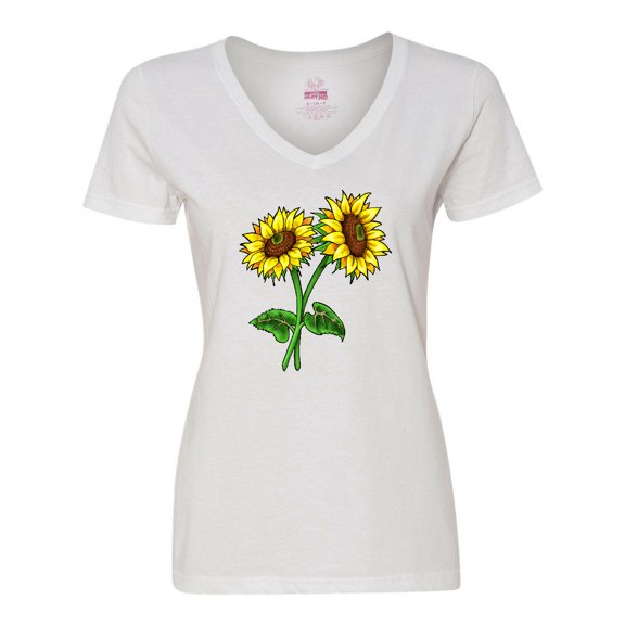 Inktastic Pair of Sunflowers Women's V-Neck T-Shirt