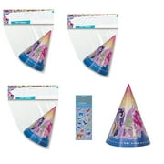 My Little Pony Birthday Party Supplies Bundle includes 24 Party Cone Hats and 1 Dinosaur Sticker Sheet