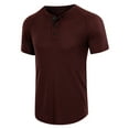 thumbnail image 4 of Caqnni Men's Henley Shirt Short Sleeve Casual Summer Beach T Shirts (,S), 4 of 5