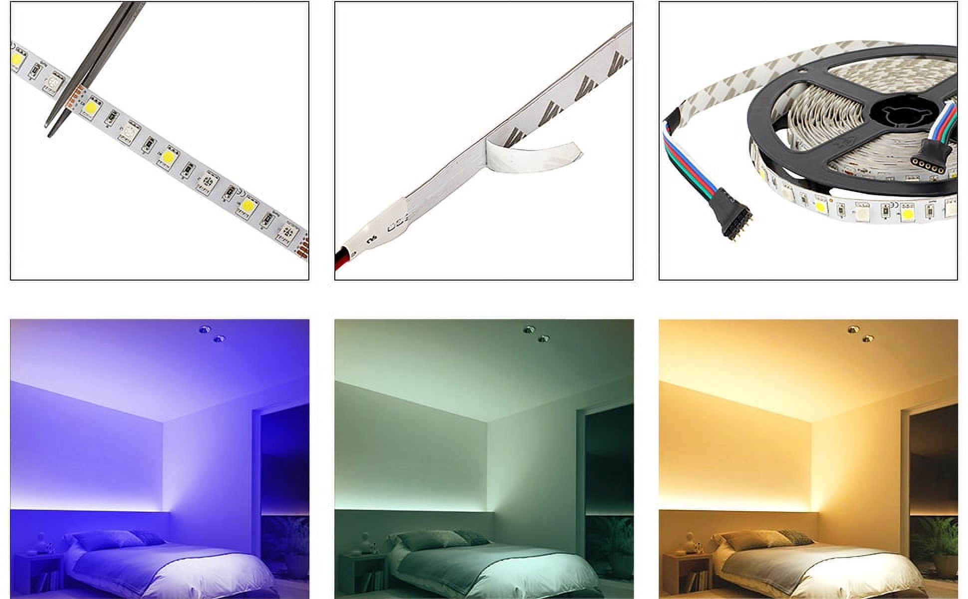 SUPERNIGHT RGBW Full Kit Flexible 16.4ft 5M 300LEDs SMD5050 LED Strip Light Non-Waterproof + RGBW IR Controller + Power Supply