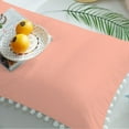thumbnail image 6 of D.N.G. BEDDINGS 4 Piece Pom Pom Sheet Set 12 Inch Deep Pocket, White Pom-Pom Fringe Solid Pattern, 800 Thread Count 100% Egyptian Cotton (Solid Peach Color, Queen Size), 6 of 8