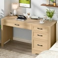 thumbnail image 3 of Vabches Farmhouse Wood 47.2"W Executive Desk, Home Office Computer Writing Desk with Storage and File Drawer for Bedroom, 3 of 7