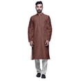 thumbnail image 1 of Atasi Printed Long Kurta For Men With White Churidar Pyjama Set Traditional Wear, 1 of 1