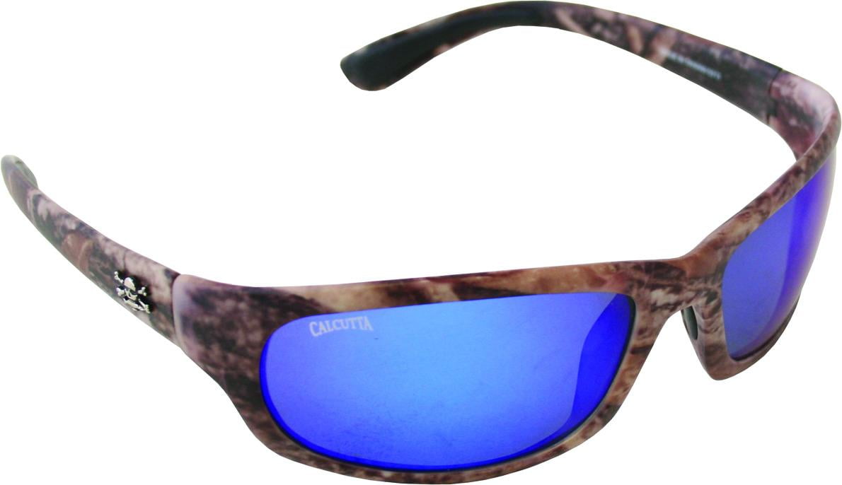 Calcutta Polarized Fishing Sunglasses Steelhead Timber Frame Blue Lens