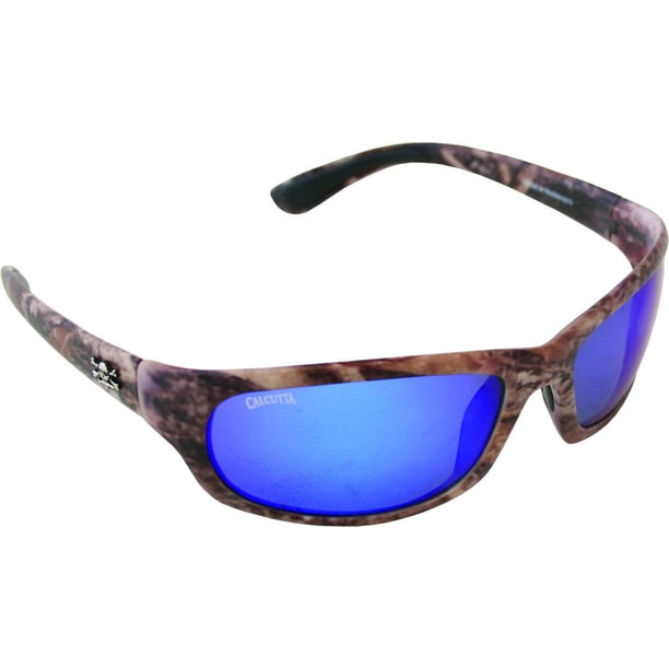 Calcutta Polarized Fishing Sunglasses Steelhead Timber Frame Blue Lens