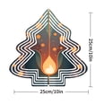thumbnail image 3 of Stylish Metal Hanging Christmas Tree Wind Spinner - Abstract Flame Design with Layered Circles Perfect for Festive Garden Decor, 3 of 7