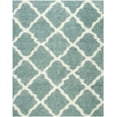 thumbnail image 6 of SAFAVIEH Daley Geometric Plush Shag Area Rug, Seafoam/Ivory, 8'6" x 12', 6 of 9