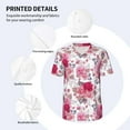 thumbnail image 3 of Rateoe Peonies And Roses Pattern Men’s Baseball Short Sleeve Polo Shirt, Midweight Men's Shirt Golf Shirt Polo Shirts Quick Dry Short-XX-Large, 3 of 7