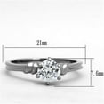 thumbnail image 2 of Womens Silver Ring High polished (no plating) 316L Stainless Steel Ring with AAA Grade CZ in Clear TK1431, 2 of 4