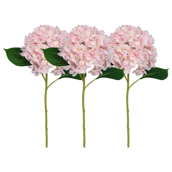 Pink Hydrangea Artificial Flowers 21 Inch Silk Hydrangea Flowers with Stems 3 Pack Artificial Silk Flowers Home Decor for Wedding Table Decor Bridal Shower Decor Spring Home Decor