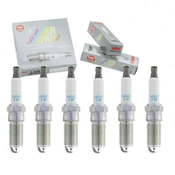6 pc NGK Laser Iridium Spark Plugs compatible with Cadillac XTS 3.6L V6 2016-2019