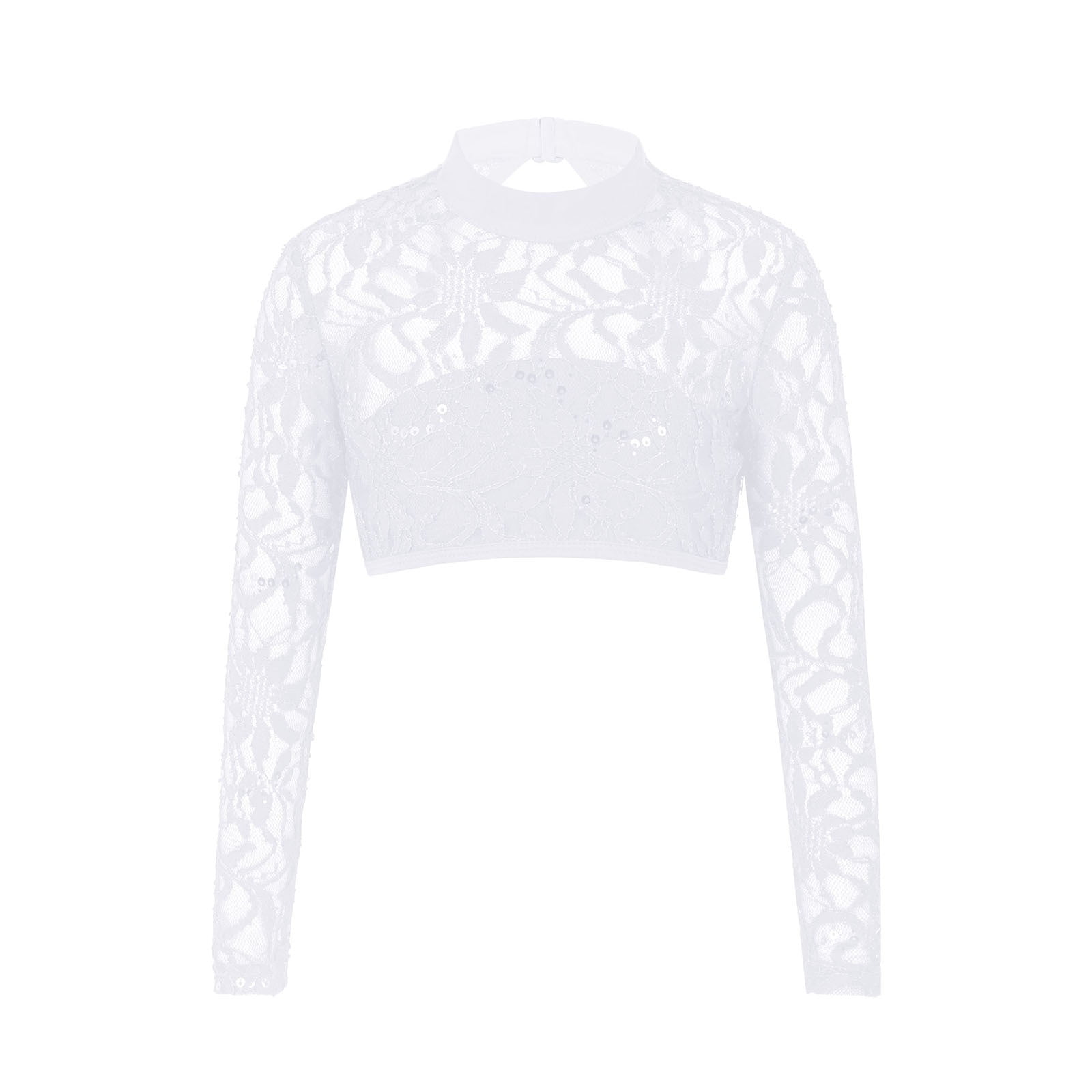 Girls' Long Sleeve Mock Neck Ballet Crop Top – Perfect For Dance & Gymnastics!