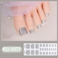thumbnail image 4 of Solid Color Glitter Semi-Cured Gel Toenail Wraps, UV Cured Gel Nail Stickers for Toe Nail DIY Manicure, 4 of 10