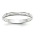 thumbnail image 1 of Solid 10k White Gold 3mm Milgrain Plain Classic Dome Wedding Band Ring Size 6, 1 of 6