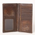 thumbnail image 4 of AMERICAN TANNER Genuine Leather Hand Burnished Long Bifold Wallet For Men Women H7 X W3.5 X D0.5, 4 of 5