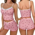 thumbnail image 2 of CONROSES Womens 2 Peice Pajama Sets Casual Strawberry Graphic Sleeveless Camisole Tops Shorts Loungewear Sets Cozy Nightwear Sleepwear, 2 of 9