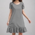 thumbnail image 5 of Liquidation d'Été 2025! Robe Grande Taille pour Femmes, Liquidation d'Été pour Femmes, Robe Longue en Coton et Lin avec Manches Ourlet à Volants, 5 of 5