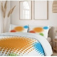 thumbnail image 6 of Ambesonne Orange Duvet Cover Sets, Colorful Half Tone Circles, 2-King, Red Orange and Blue, 6 of 6