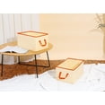 thumbnail image 6 of REGALWOVEN 3 Pcs Storage Cube, Fabric Storage Bin with Handles, Collapsible Storage Basket for Organizing Beige 14.2*9.8*7.9in, 6 of 6