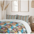 thumbnail image 6 of Ambesonne Alien Duvet Cover Sets, Characters Space Journey Fun, 2-Queen, Deep Sky Blue Multicolor, 6 of 7