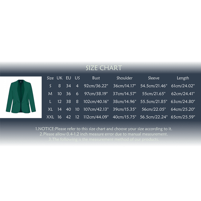 Blazer Size 16 Coat Measurements Womens Blazer Size Blazer