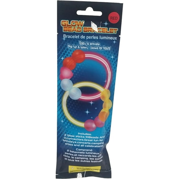 Red Glow Stick Bead Bracelet