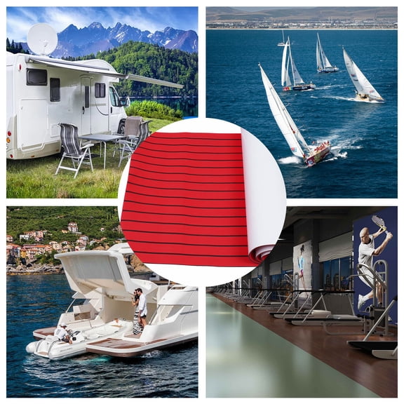 Boat Decking EVA Foam Flooring Sheet, Faux Teak Marine Mat Boat Yacht Carpet, Kayak RV Swimming Pool Non-Slip Flooring Mat, Wear-Resistant and Self-Adhesive Pad