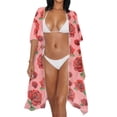 thumbnail image 3 of HELLHERO Red Roses Bathing Suit Cover Up High Quality Fabrics Quick Dry Free Size Women's Kimono Coverup for Female Adult, 3 of 6