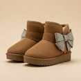 thumbnail image 3 of bebe Toddler Girl's Winter Boots – Cozy Microsuede Boots with Rhinestone Bow, Fashion Boots for Toddlers, Slip-On Cold Weather Boots, 3 of 8