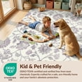 thumbnail image 4 of Design&I 4'x6' Washable Area Rug Pet Friendly & Non-Slip Built-In Grip Dorm Print Faded Border Traditional Distressed Plum Purple for Reading Nook, Bedroom, 4 of 7