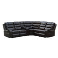 thumbnail image 3 of Kingway Furniture Faux Leather Reclining Sectional Sofa, Brown, 3 of 4