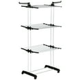 thumbnail image 1 of HOMCOM Foldable Clothes Drying Rack with 2 Side Wings and 4 Castors Black, 1 of 10