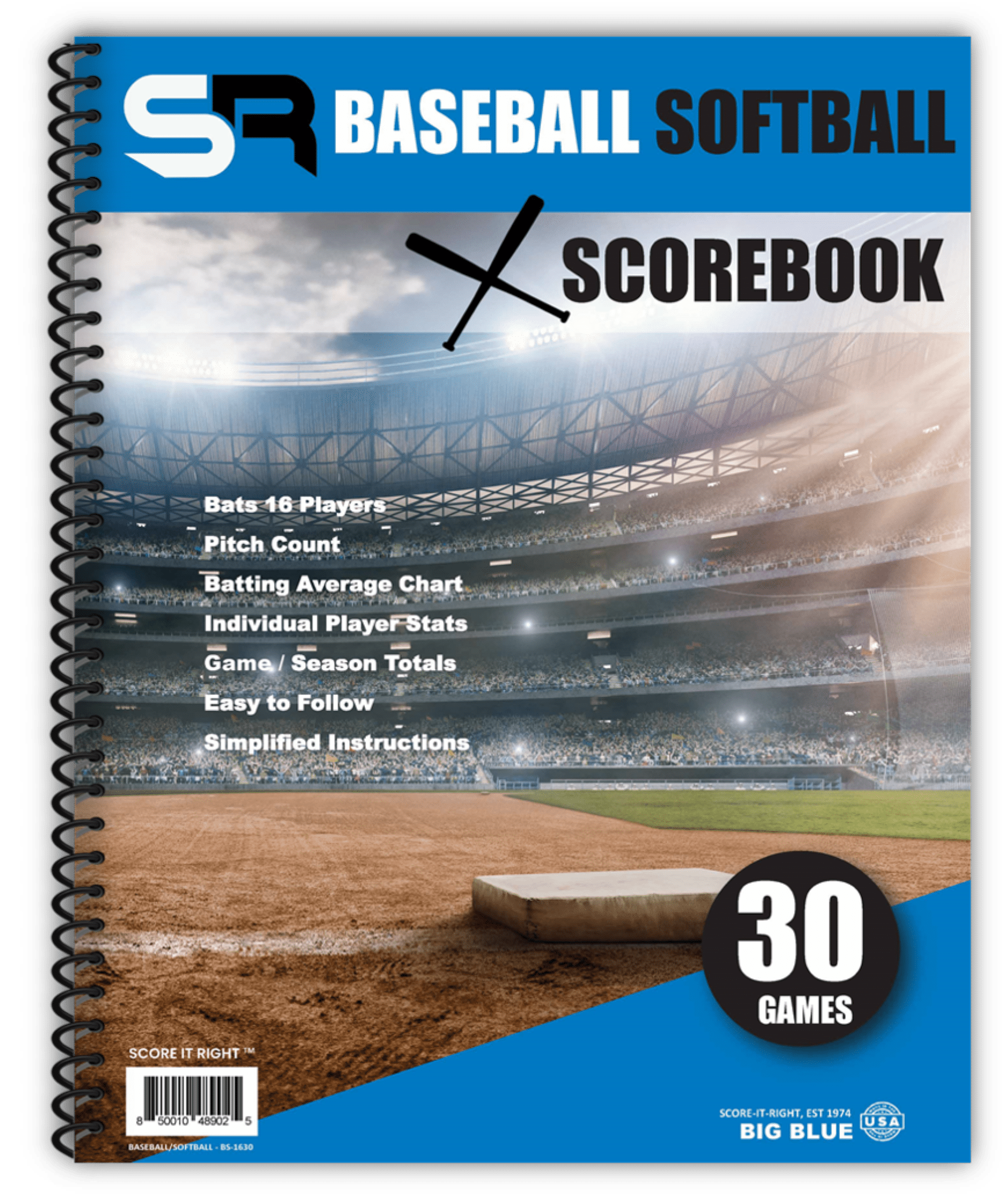 Score It Right Big Blue Baseball/Softball Scorebook – Premium Score Keeping Book