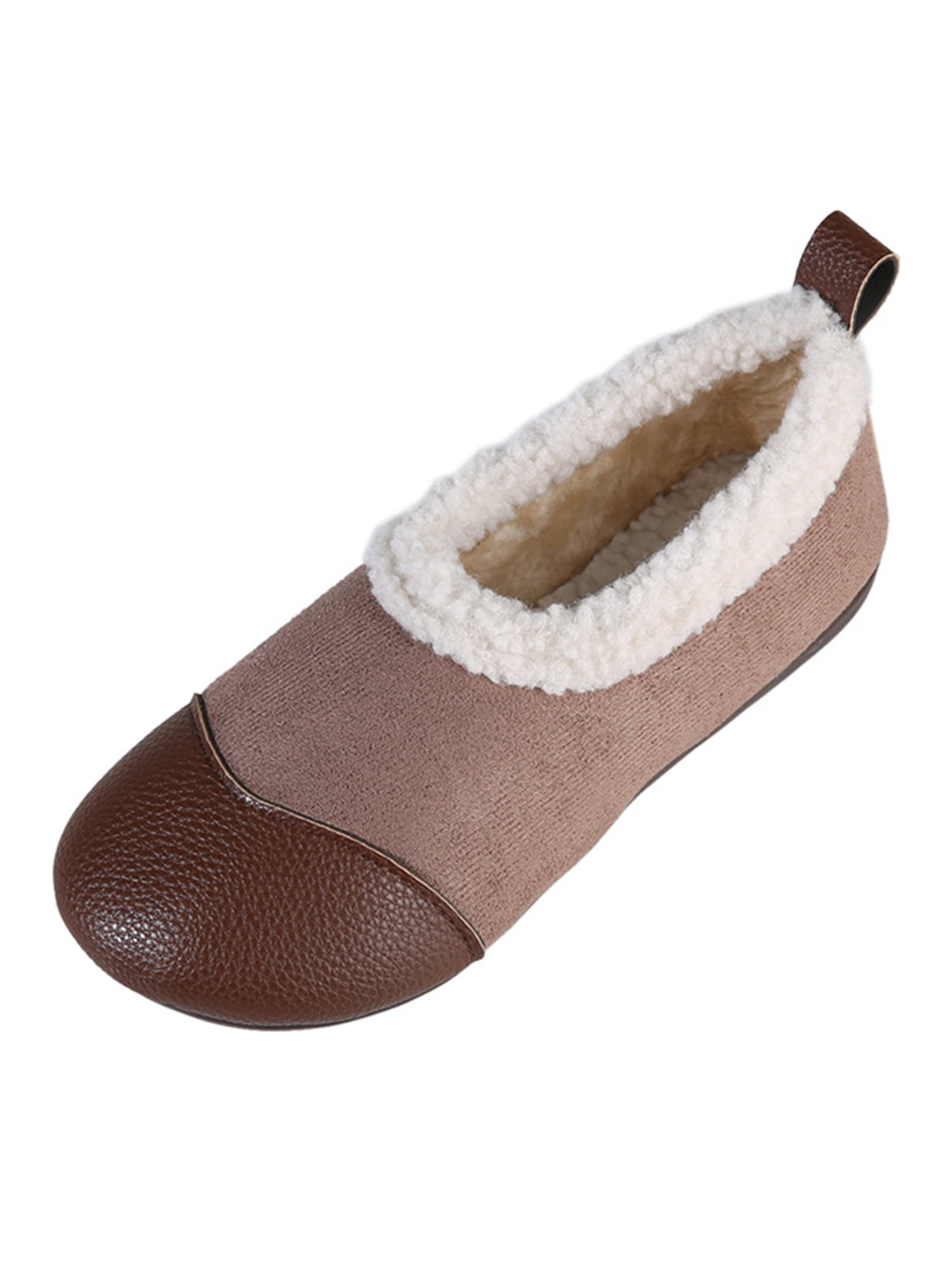 SIMANLAN Women Loafers Cozy Flats Fleece Loafer Slippers Work 